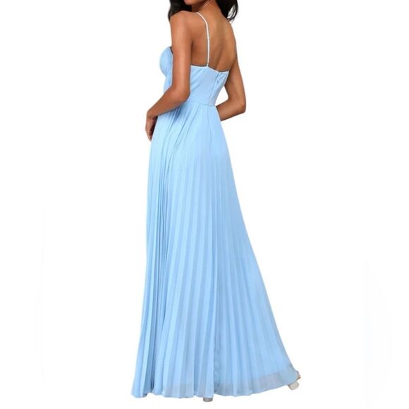 Lulu’s Admirable Pleated Bustier Maxi Dress New Size XL - Picture 2 of 4